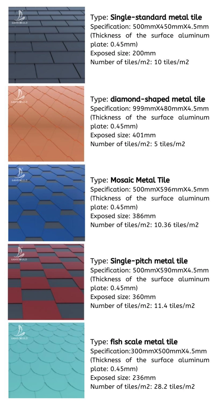 Fire Resistance Metal Roof Alumal Alloy Slate Roofing Tiles in Oman