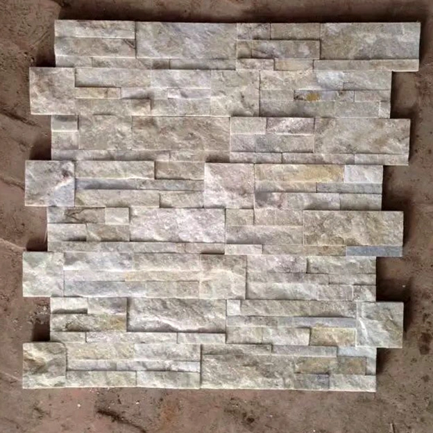 18*35cm Hot Sale China Yellow White Quartz Stone Wall Cladding