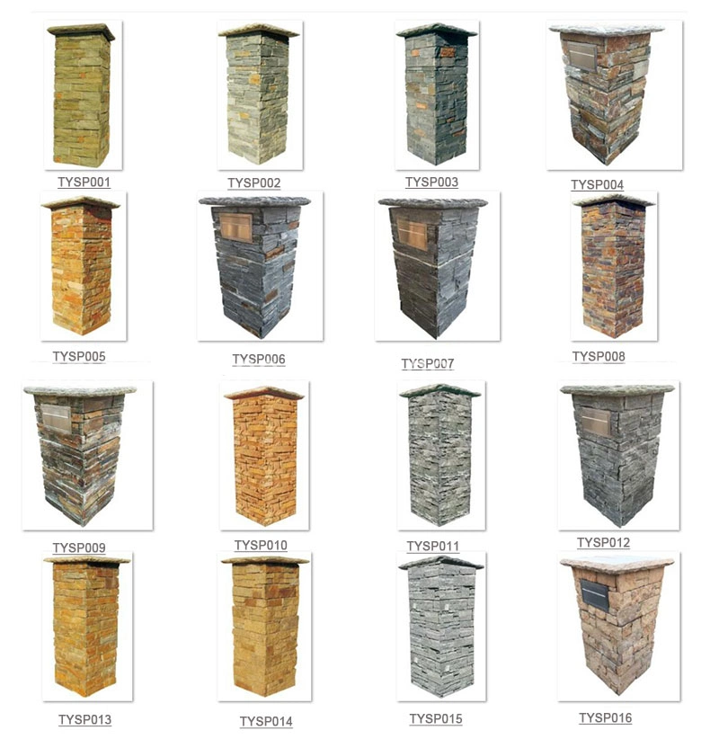 Natural Decorative Yellow Stone Slate Pillar