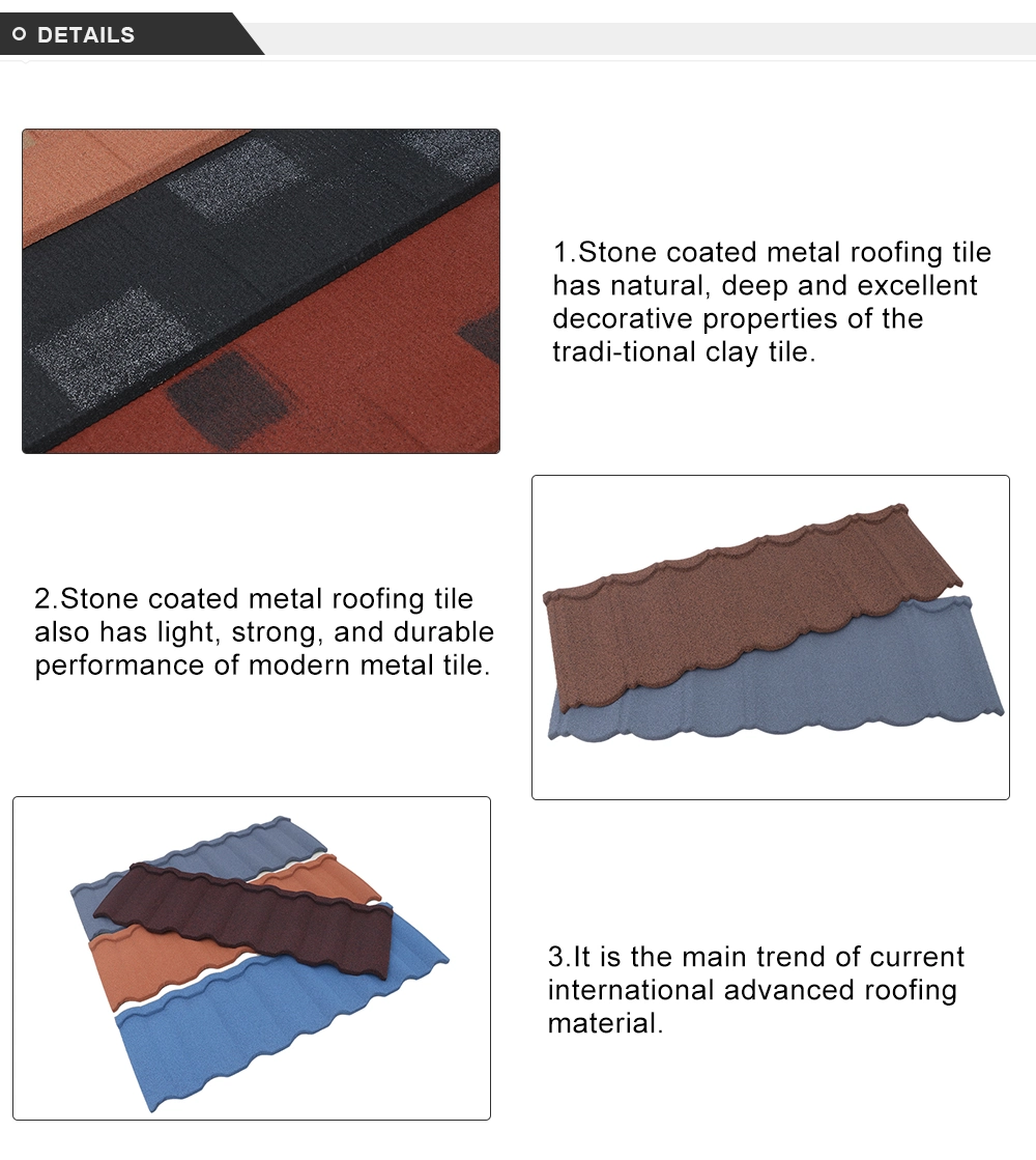 Color Steel Roof Tile Metal Steel Natural Slate Stone Coated Roofing Tiles