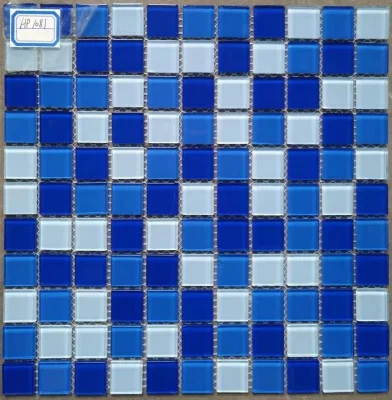 Piastrelle a mosaico quadrate blu per piscina Piastrelle cinesi a mosaico decorative