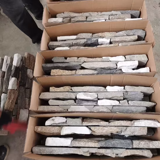 Pietra naturale della coltura del quarzo arrugginito per la decorazione domestica, rivestimento della parete in ardesia impilata a forma di Z per pannelli a parete