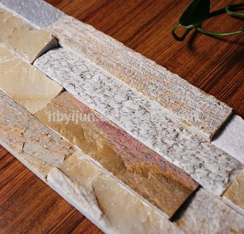 Piastrelle in pietra naturale impilate in ardesia Pietra per pareti esterne economica