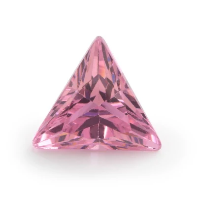 Wuzhou 3x3mm Pietra Sintetica Sciolta Triangolare Russa Cubic Zirconia Rosa CZ